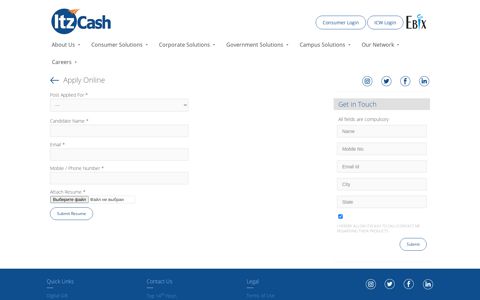 Apply Online | ItzCash Card Ltd.