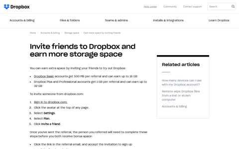 Invite Friends to Dropbox to Earn Storage Space | Dropbox Help
