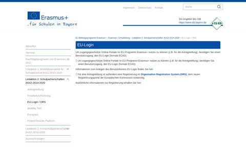 EU-Login / ORS - EU Bildungsprogramm Erasmus+ - Bayern.de