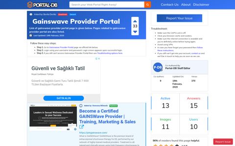 Gainswave Provider Portal