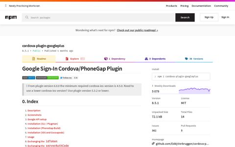 cordova-plugin-googleplus - npm