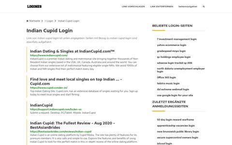 Indian Cupid Login | Allgemeine Informationen zur Anmeldung