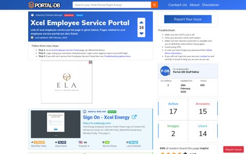 Xcel Employee Service Portal