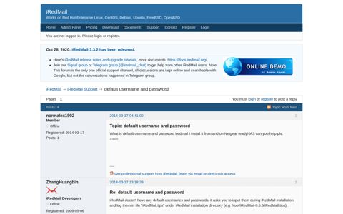 default username and password (Page 1) — iRedMail Support ...