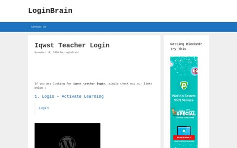 Iqwst Teacher Login – Activate Learning - LoginBrain