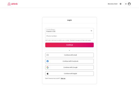 Log In / Sign Up - Airbnb