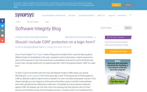 Should I include CSRF protection on a login form? | Synopsys