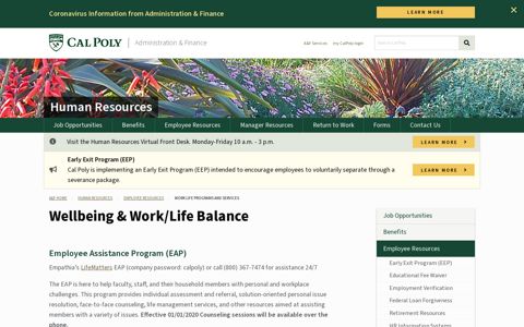 Work Life Programs and Services - Human Resources - Cal Poly