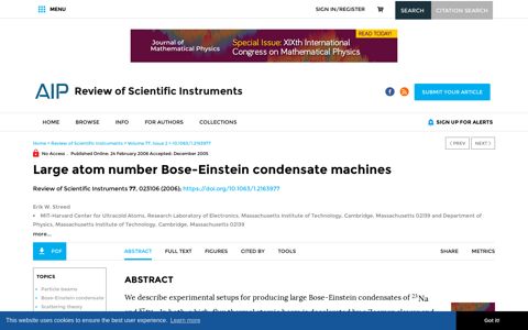 Large atom number Bose-Einstein condensate machines ...