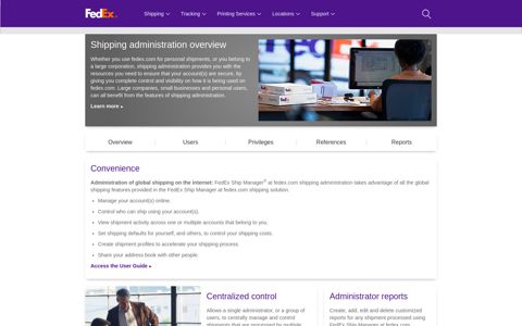 Shipping Administration Overview - FedEx Customer Support