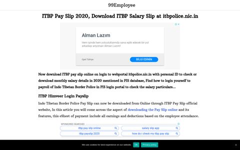 ITBP Pay Slip 2020, Download ITBP Salary Slip at itbpolice ...