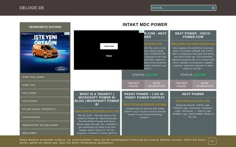 intakt mdc power - Allgemeine Informationen zum Login