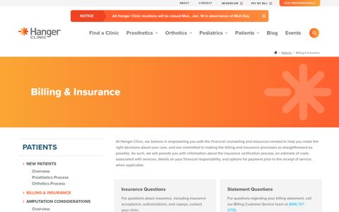 Billing & Insurance | Hanger Clinic