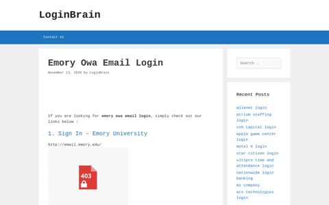 Emory Owa Email Sign In - Emory University - LoginBrain