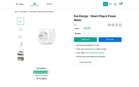 EveHome Eve Energy - Smart Plug & Power Meter - Productpine