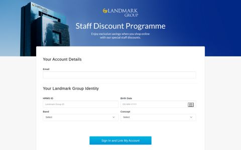 login - Landmark Group - Staff Discount