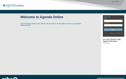 Agenda Online - Portal Login