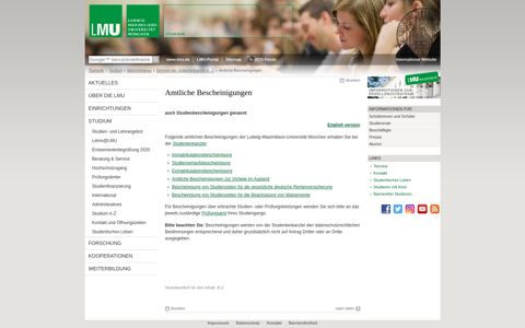 Amtliche Bescheinigungen - LMU München