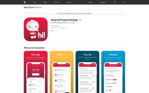 ‎Singtel Prepaid hi!App on the App Store