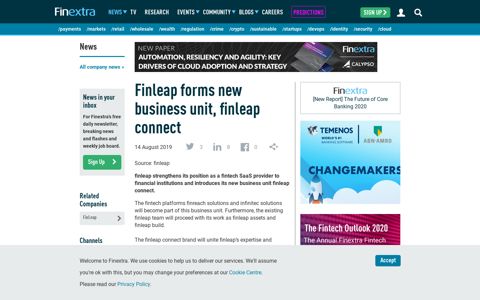 Finleap forms new business unit, finleap connect - Finextra