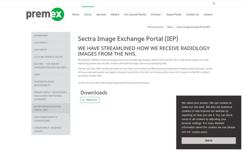 Sectra Image Exchange Portal (IEP) | Premex Services