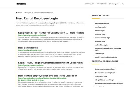 Herc Rental Employee Login ❤️ One Click Access - iLoveLogin