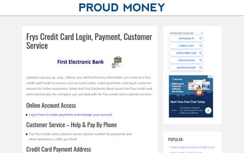 Fry's Credit Card Payment, Login, and Customer Service ...