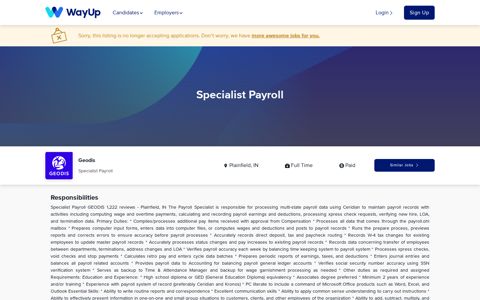 Geodis: Specialist Payroll | WayUp