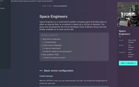 Space Engineers Gameserver Setttings incl. Modupload ...