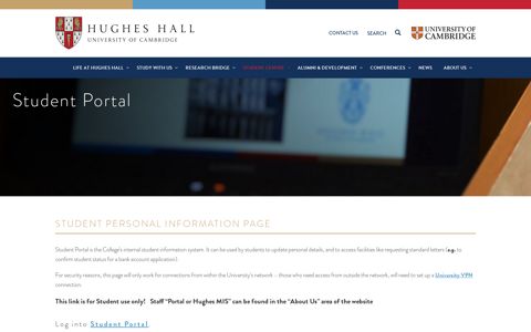 Student Portal | Hughes Hall