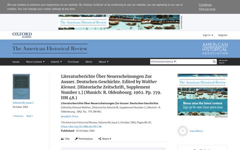 [Historische Zeitschrift, Supplement Number 1.] (Munich: R ...