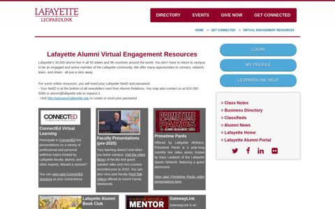 Virtual Engagement Resources - Leopard Link - Lafayette ...