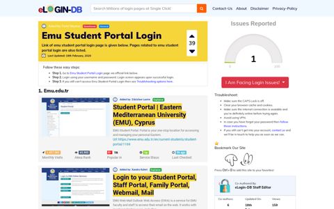 Emu Student Portal Login