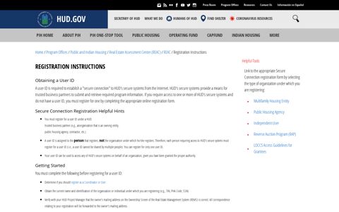 Registration Instructions - HUD | HUD.gov / U.S. Department ...