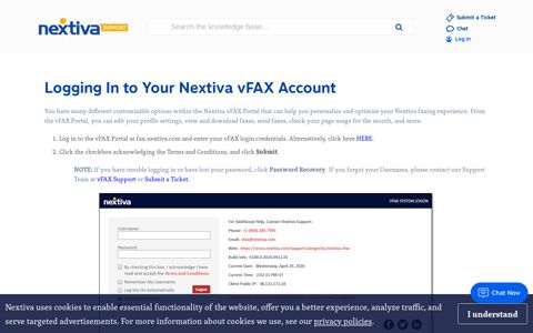 Logging In to Your Nextiva vFAX Account | Nextiva Support