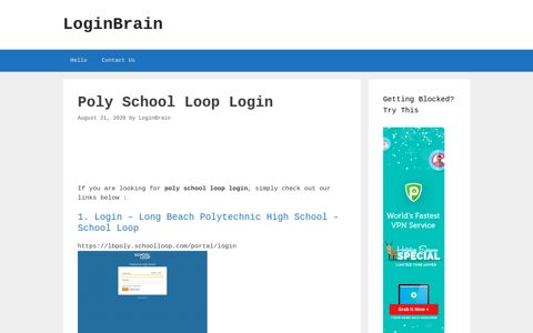 Poly School Loop - Login - Long Beach Polytechnic High ...
