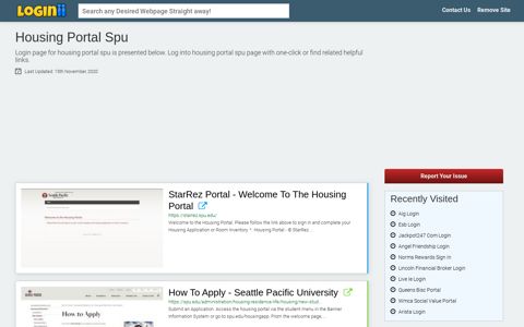 Housing Portal Spu - Loginii.com