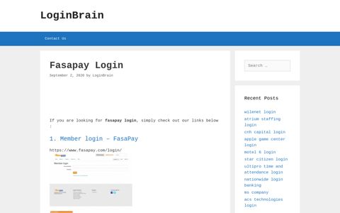 Fasapay - Member Login - Fasapay - LoginBrain