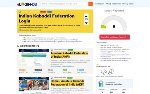 Indian Kabaddi Federation Login