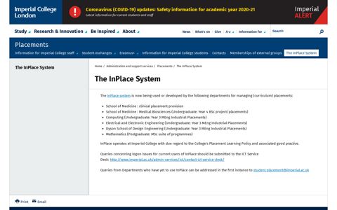 The InPlace System | Administration and support services ...