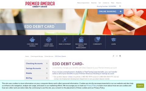 EDD Direct Deposit - Premier America Credit Union