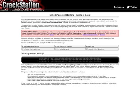 Password Hashing Security - CrackStation