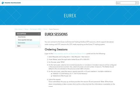 Eurex Sessions | Eurex Help and Tutorials - TT Help Library