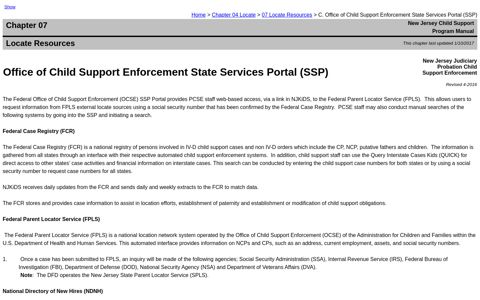 C. Office of Child Support Enforcement State Services Portal ...