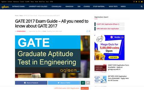 GATE 2017 Exam Guide - All you need to know about GATE ...
