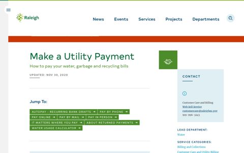 Make a Utility Payment | Raleighnc.gov