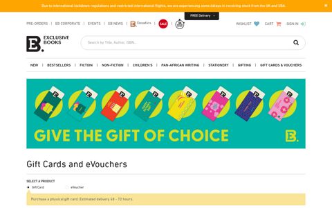 Gift Cards and eVouchers - Exclusive Books