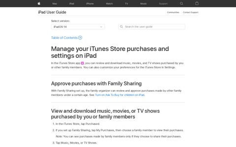 Manage your iTunes Store purchases and settings on iPad ...