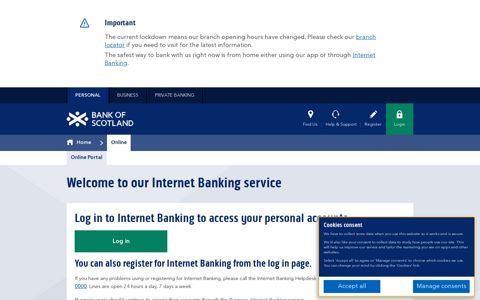 Personal Online Banking Services - Bank of Scotland