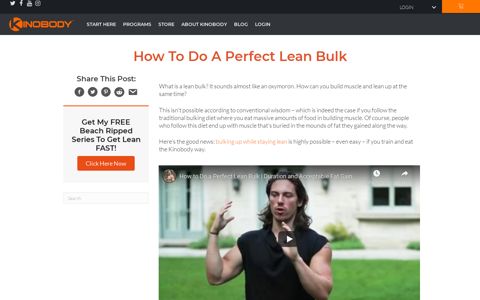How To Do A Perfect Lean Bulk | Kinobody Fitness Systems